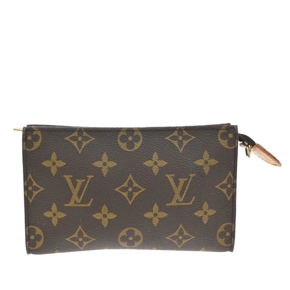 LOUIS VUITTON Logo BUCKET PM Pouch Bag Monogram Leather Brown France